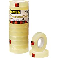 Los mejores  - Scotch 550 Cinta adhesiva- 12mm x 33m- transparente Pack de 12 rollos